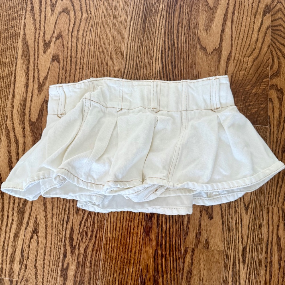 Free People Micro Pleated Denim Low Rise Mini Skort Size 2 - Picture 4 of 4